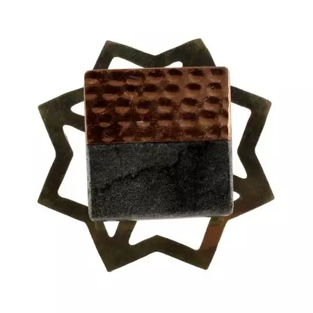 Grey Stone Copper Square Dresser Knobs